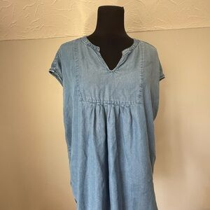 Liz Claiborne Light Blue Denim Tunic Top